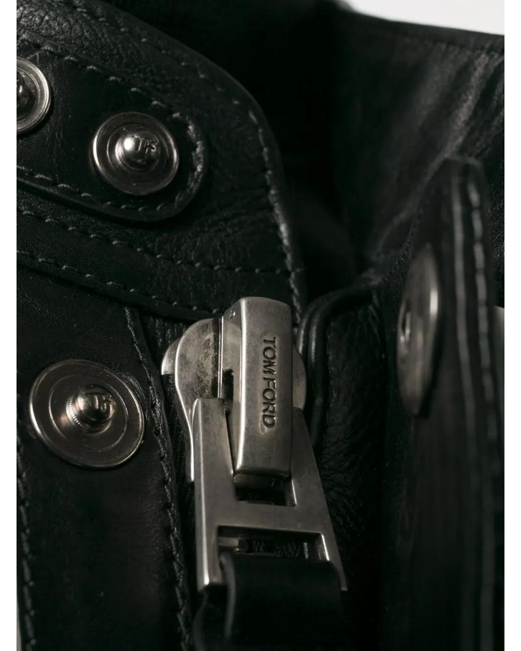 Tom Ford Black Zip-Up Leather Jacket for men