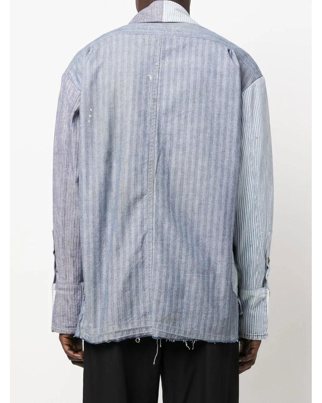 Camisa A Rayas Con Diseño Patchwork Greg Lauren de hombre de color Blue