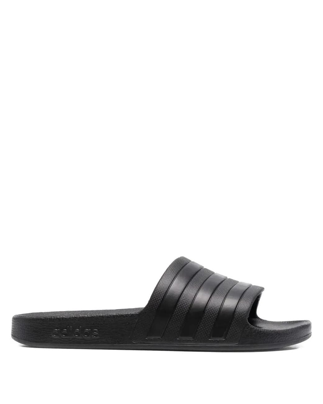 Adidas Black Adilette Aqua Stripes Slides for men