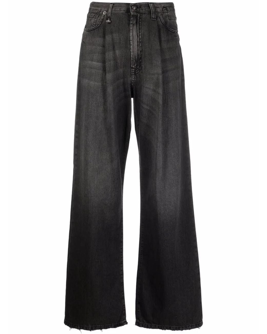 R13 Black Ellery Wide-Leg Jeans