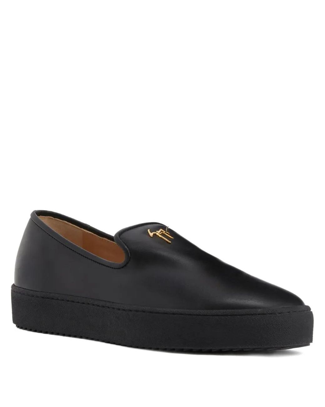Giuseppe Zanotti Black Kobe Logo-Plaque Slip-On Sneakers for men