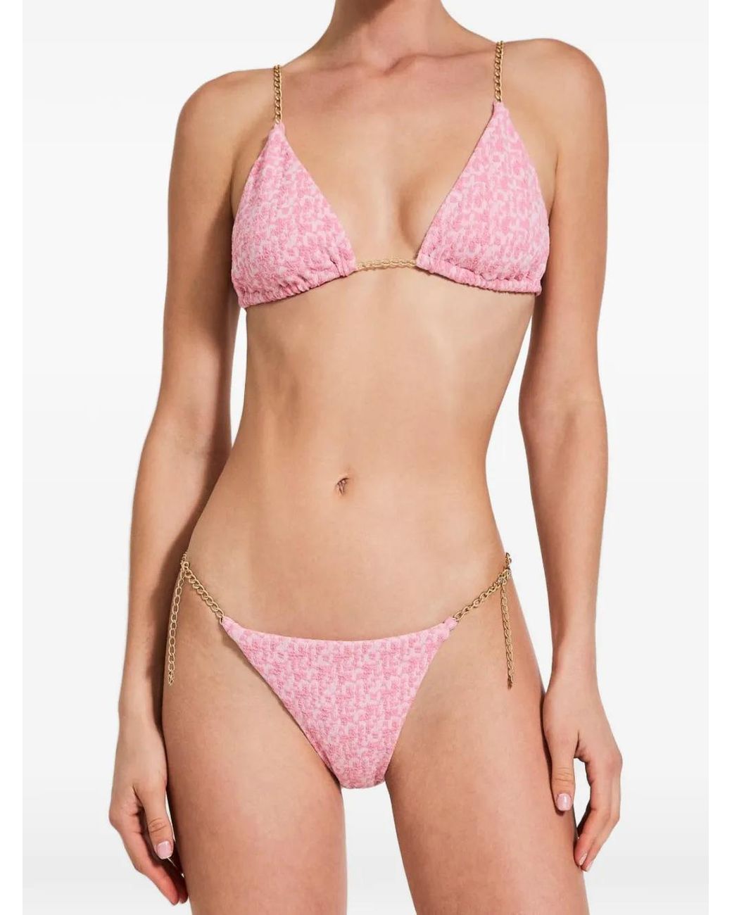 Devon Windsor Pink Elm Chain-Link Bikini Bottoms
