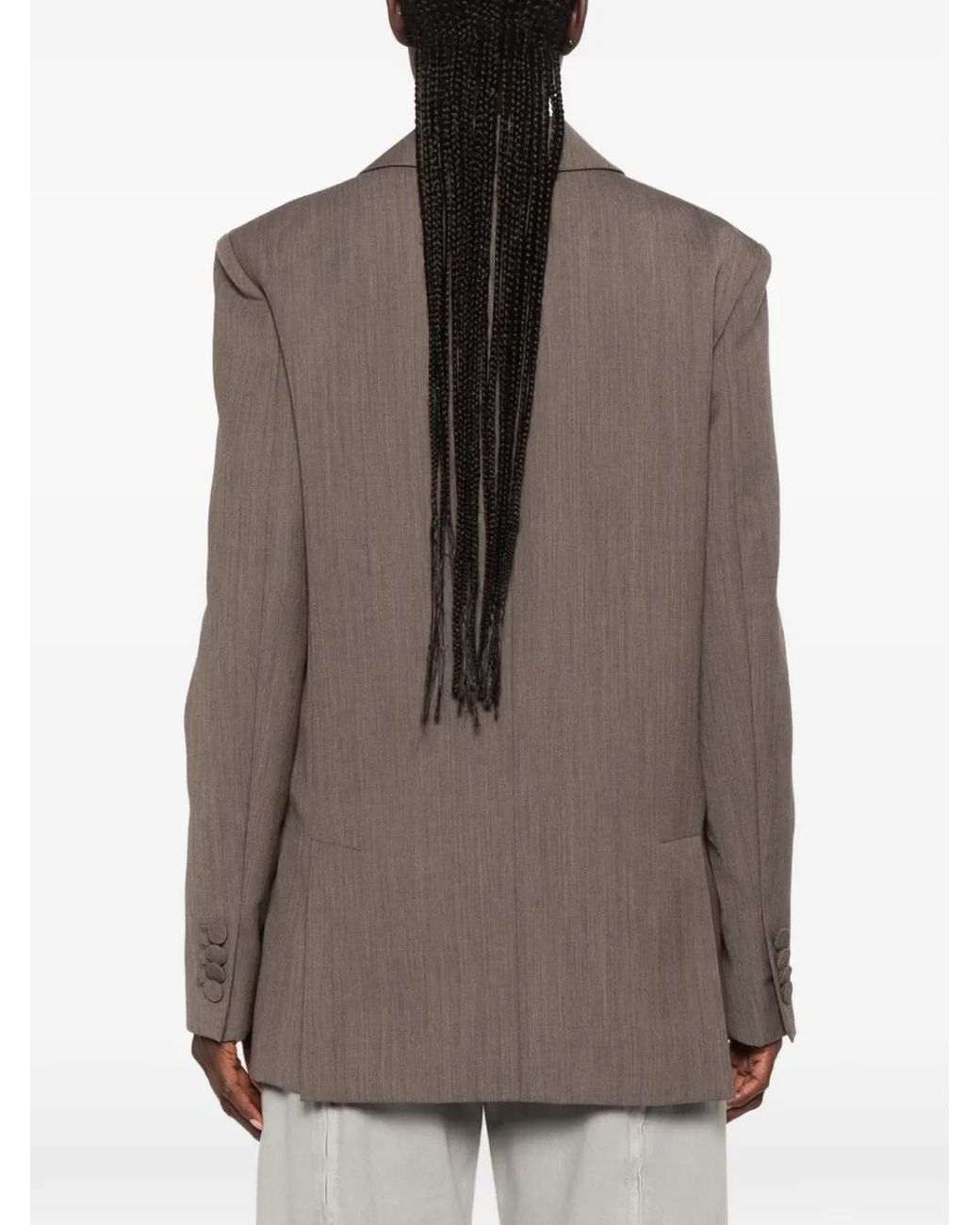 Moschino Brown Double-Breasted Heart-Button Blazer