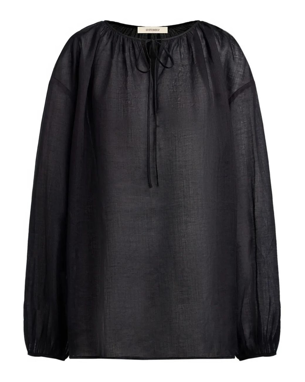 12 STOREEZ Black Rami Blouse