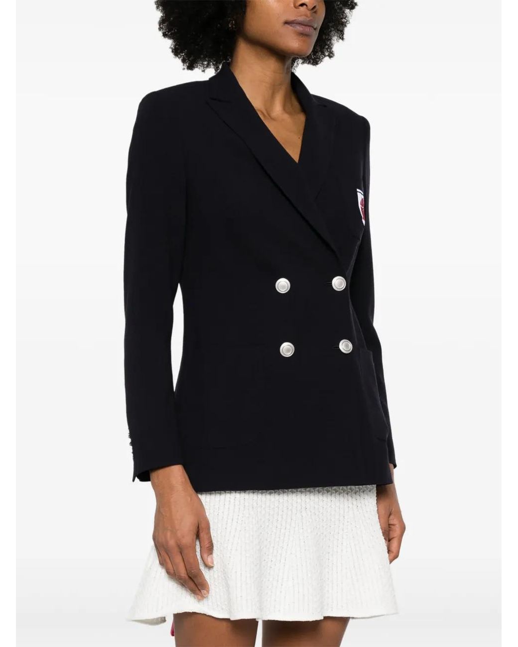 Kiton Black Logo-Patch Blazer