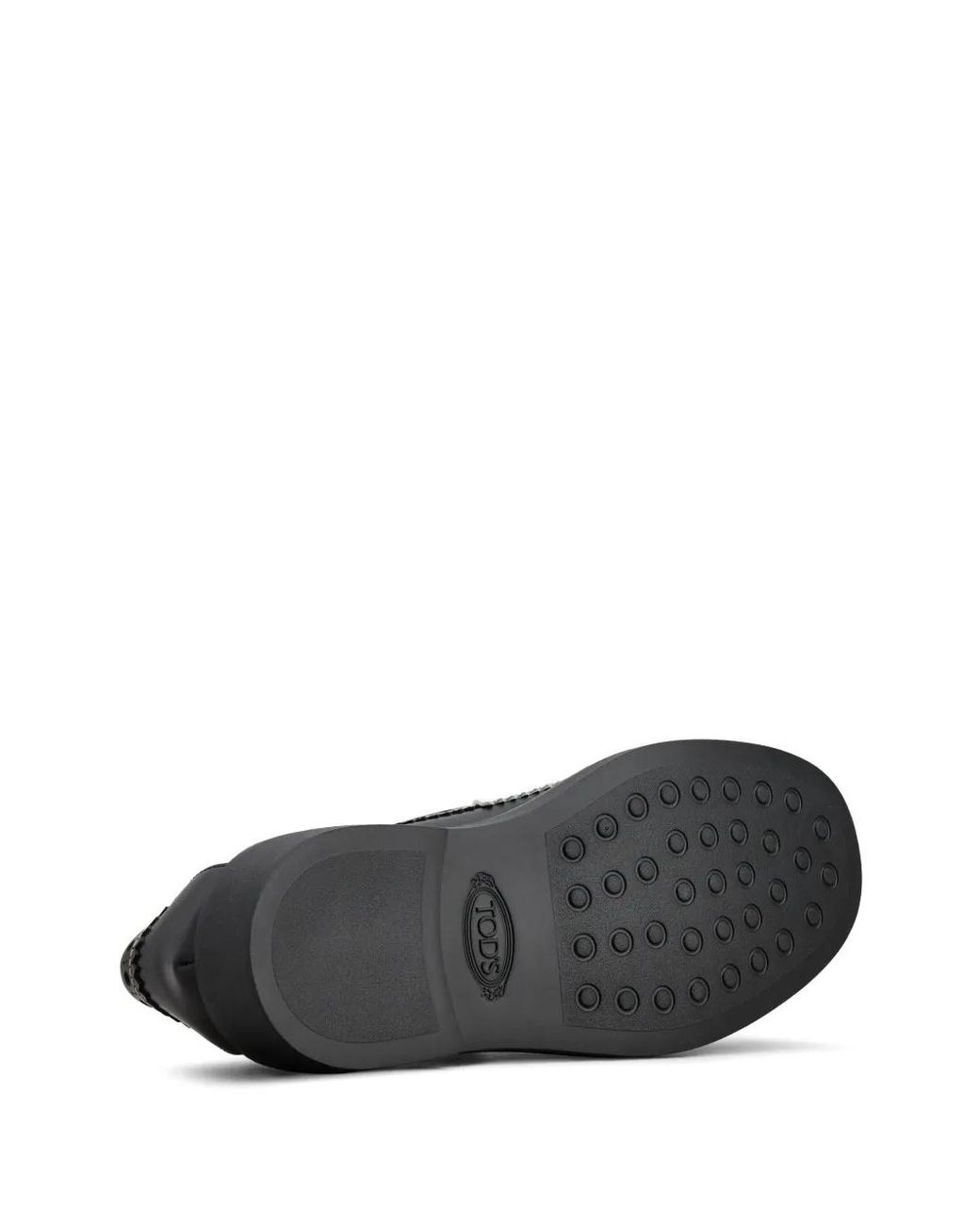 Tod's Black Brogue-Trim Leather Loafers