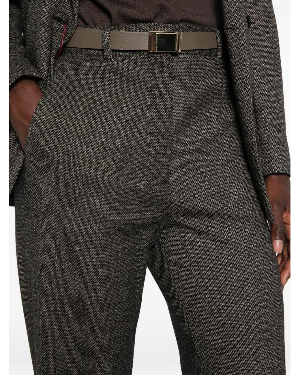 Max Mara Gray Mstedicola Tweed Straight-Leg Trousers