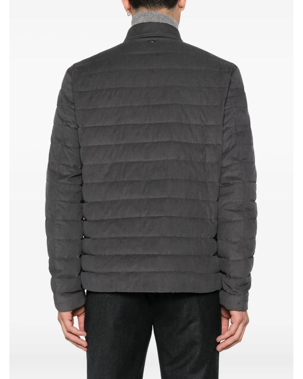 Herno Gray Shirt-Style Down Jacket
