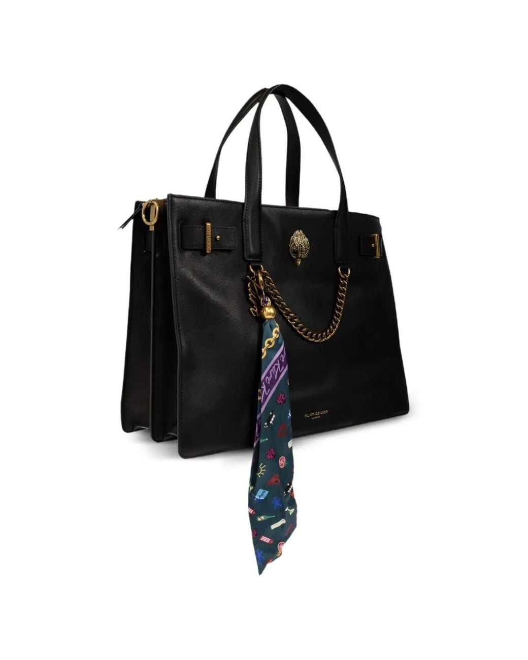 Kurt Geiger Black Sloane Eagle-Plaque Tote Bag