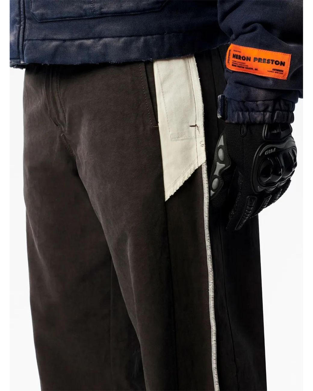 Heron Preston Black Mid-Rise Straight-Leg Trousers for men