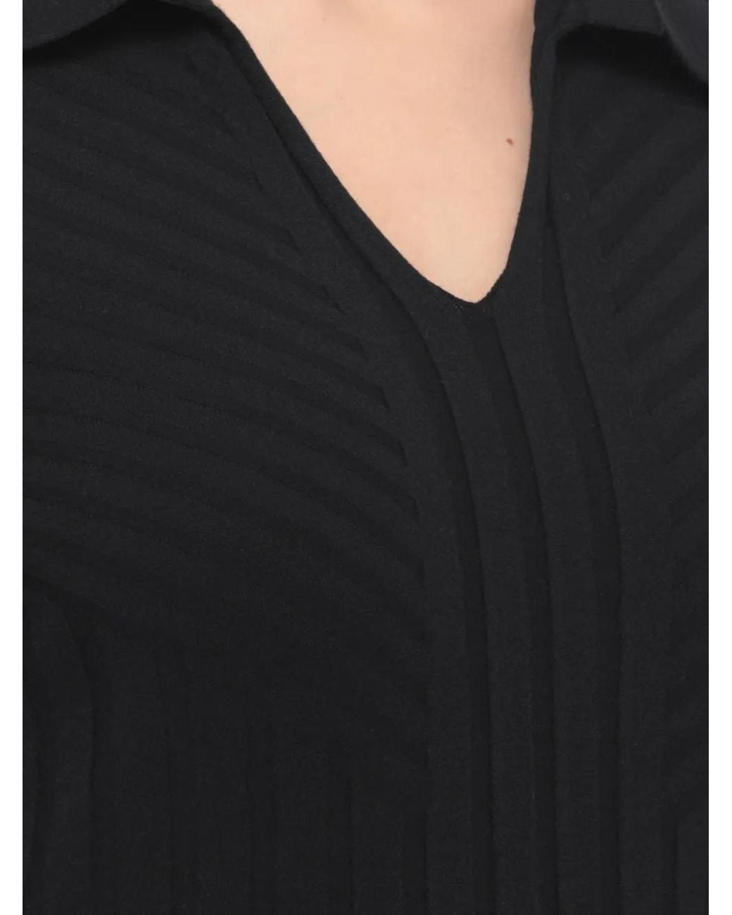 D.exterior Black Gerippter Pullover