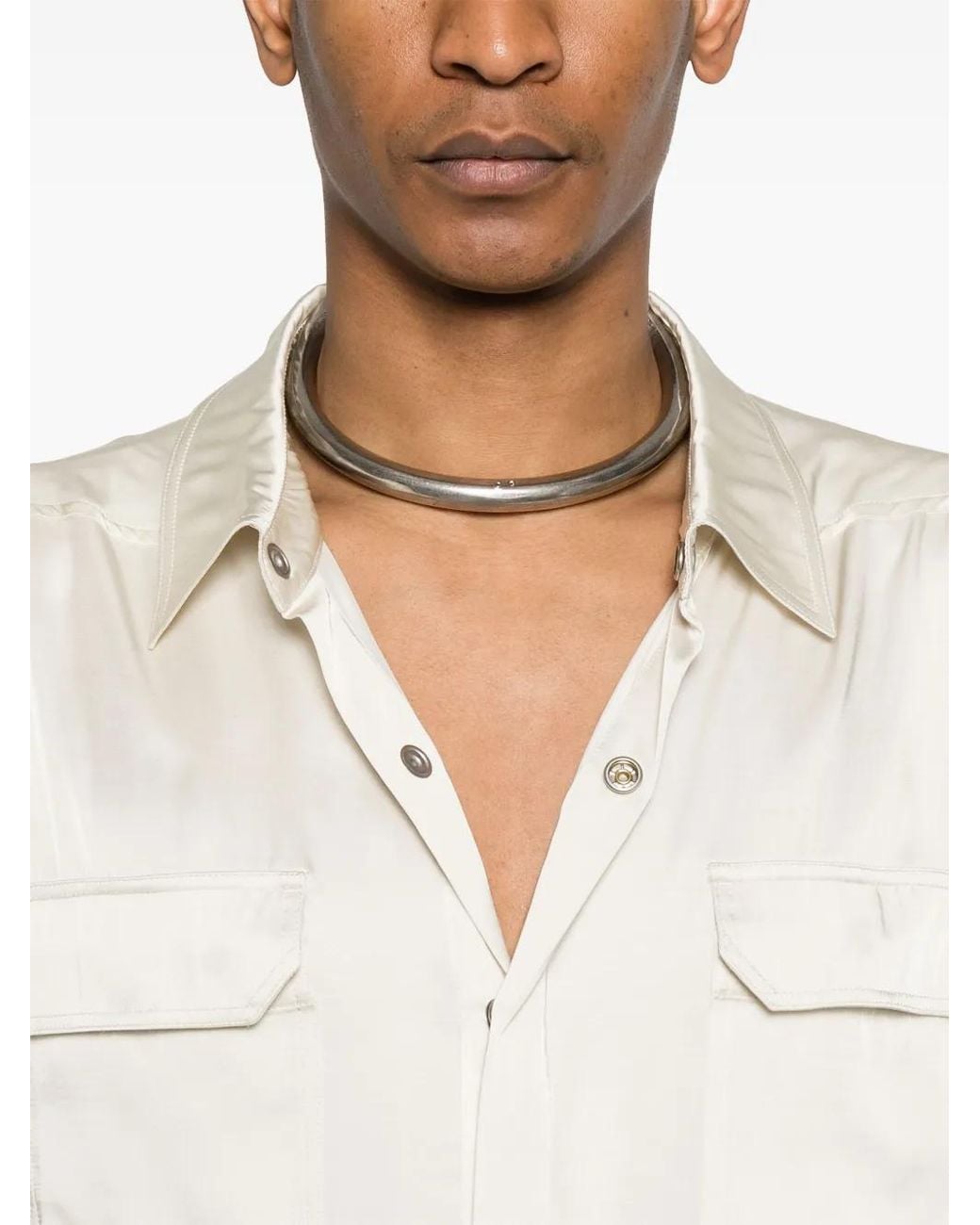 Rick Owens White Jumbo Shirt for men