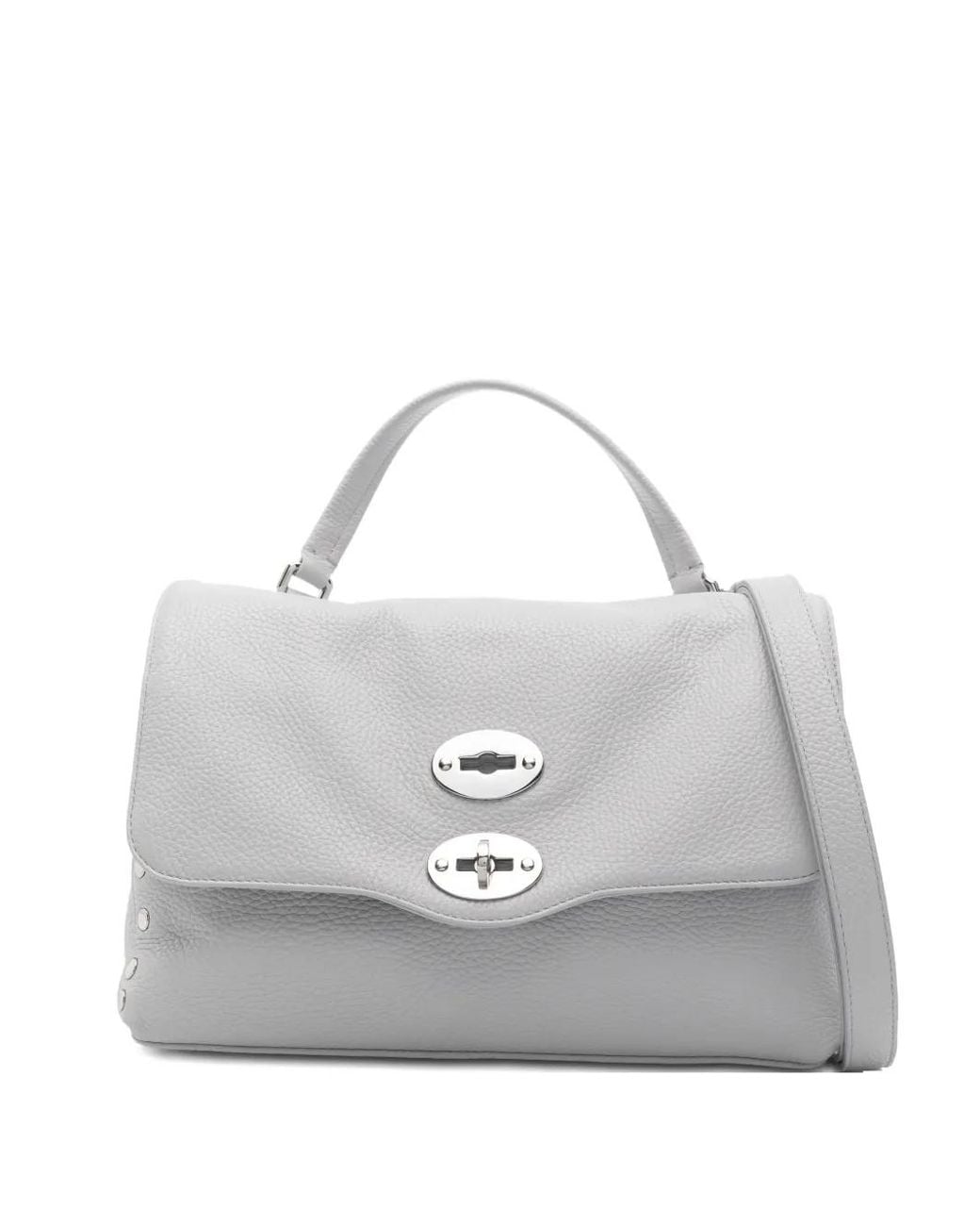 Zanellato Gray Sac À Main Postina En Cuir À Détails De Clous