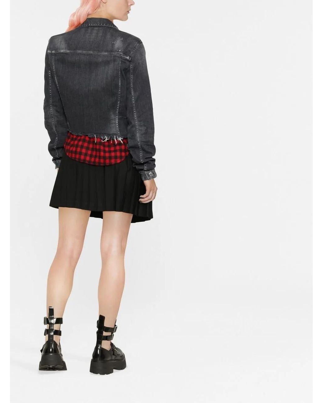 Giacca Denim A Inserti di DSquared² in Black