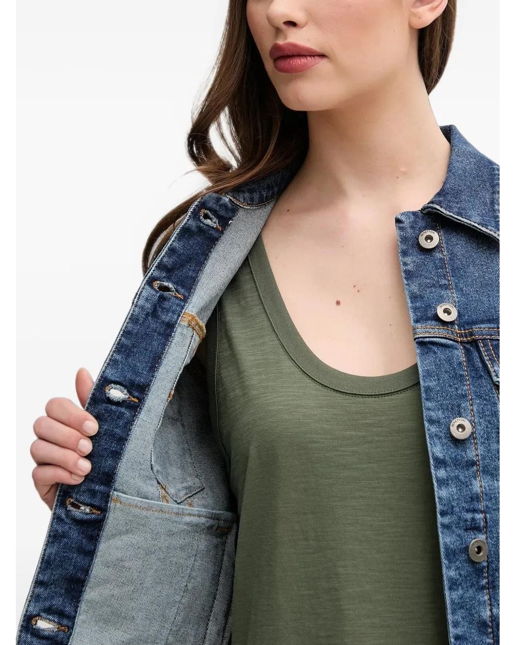 Benetton Blue Button-Up Denim Jacket