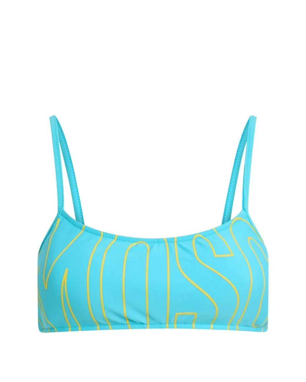 Moschino Blue Printed Bandeau Bikini Top
