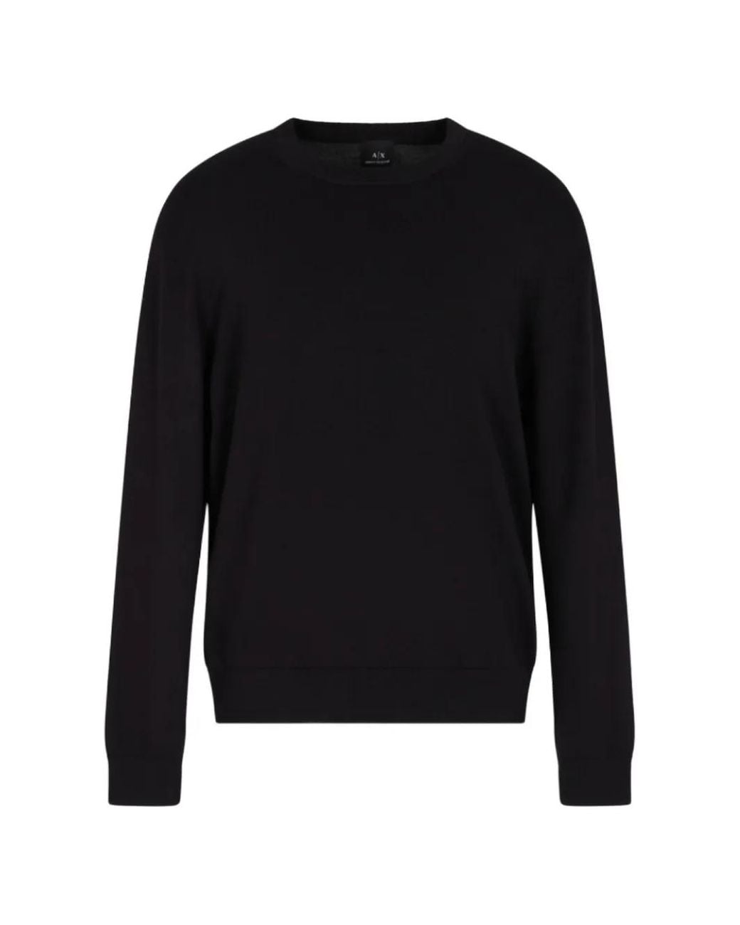 ARMANI EXCHANGE Black Fine-Knit Jumper for men