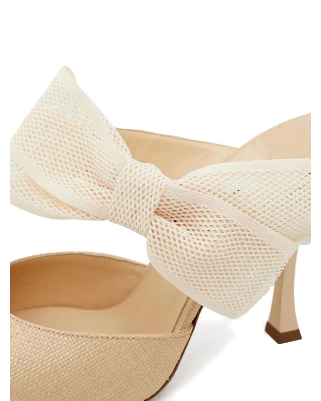 Jimmy Choo 100 Mm Brook Muiltjes Met Puntige Neus En Strik in het Natural