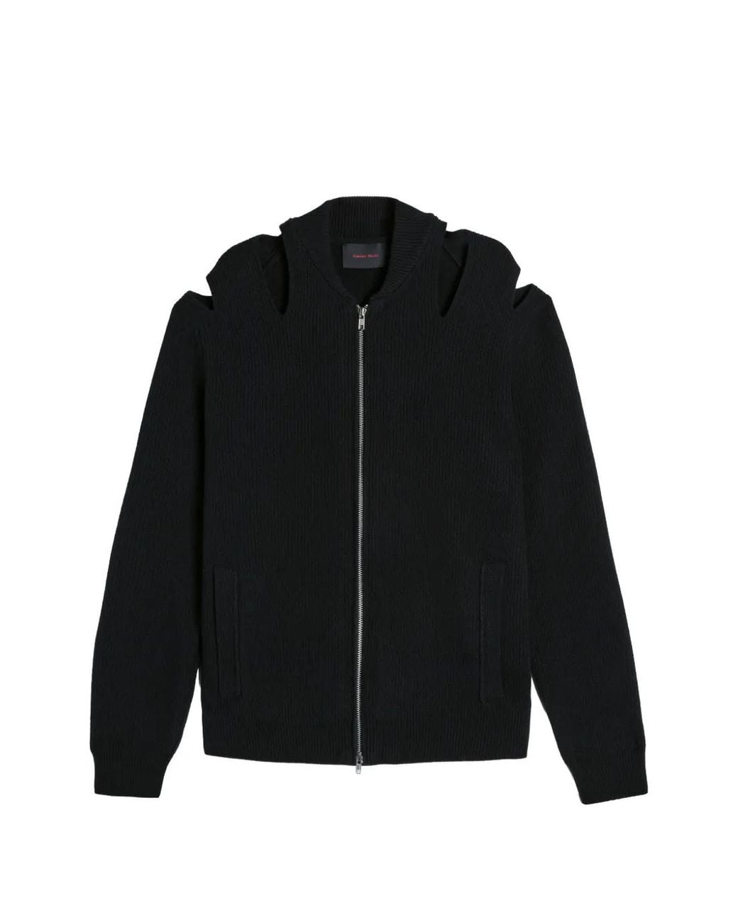 Simone Rocha Black Cardigan Zippé À Détails De Découpes for men