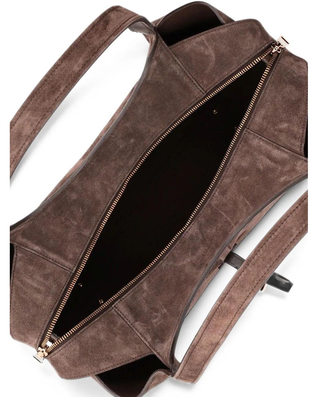 Tod's Brown T Timeless Suede Tote Bag
