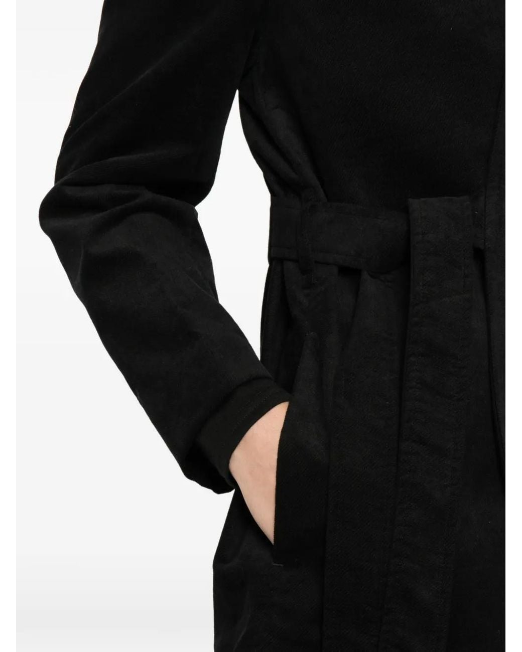 Rainmaker Black Shawl-Collar Belted Jacket for men