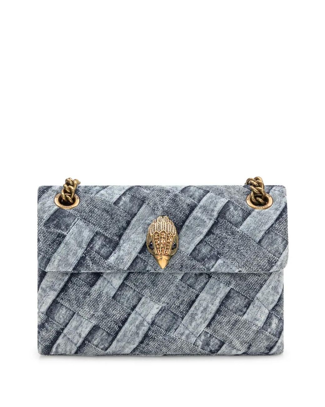 Kurt Geiger Gray Mini Denim Kensington Shoulder Bag
