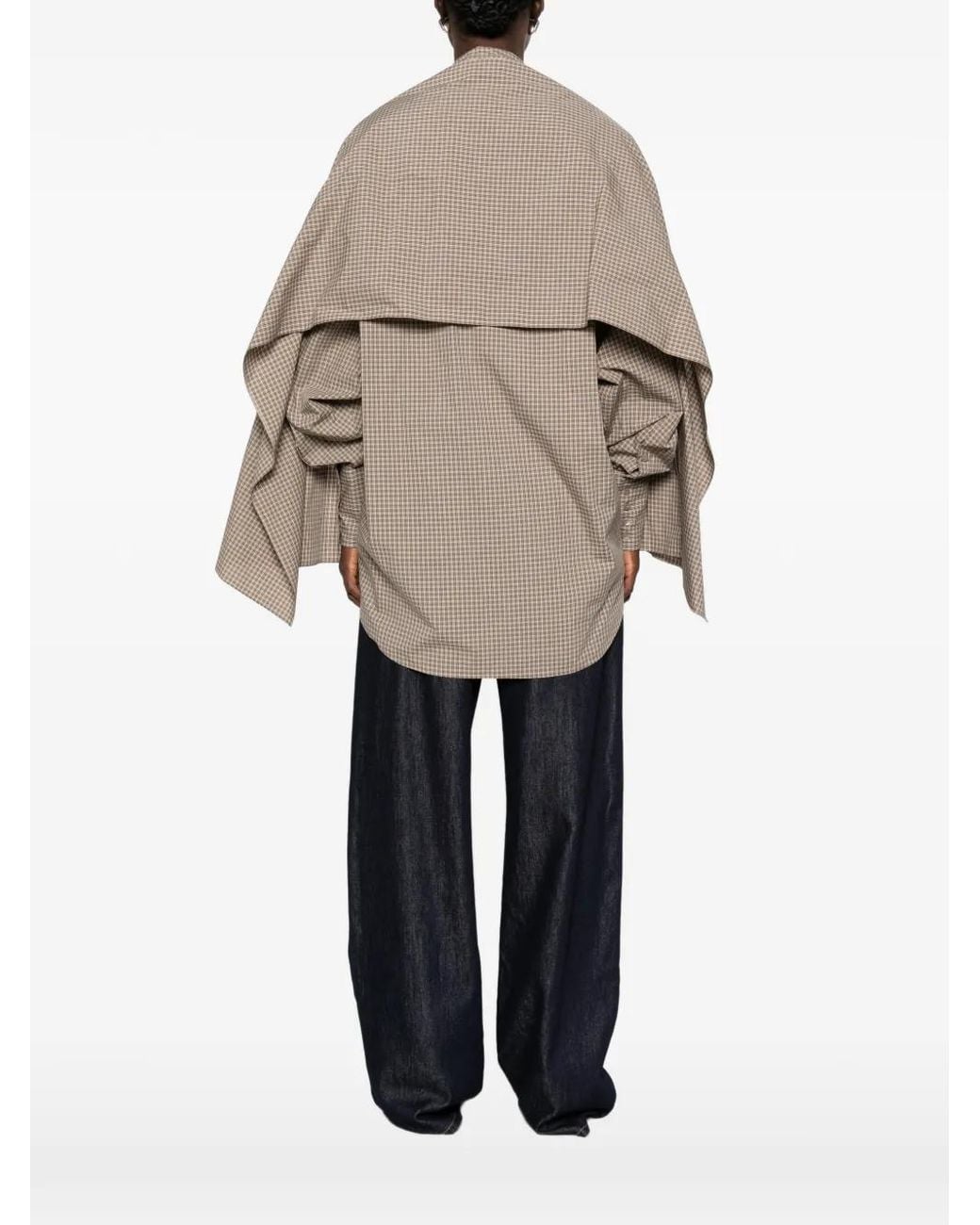 DARKPARK Gray Georgia Check Draped Shirt