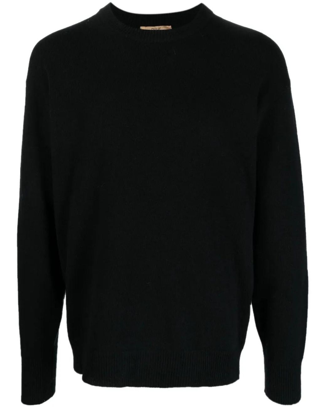 Nuur Black Crew-Neck Knitted Jumper for men