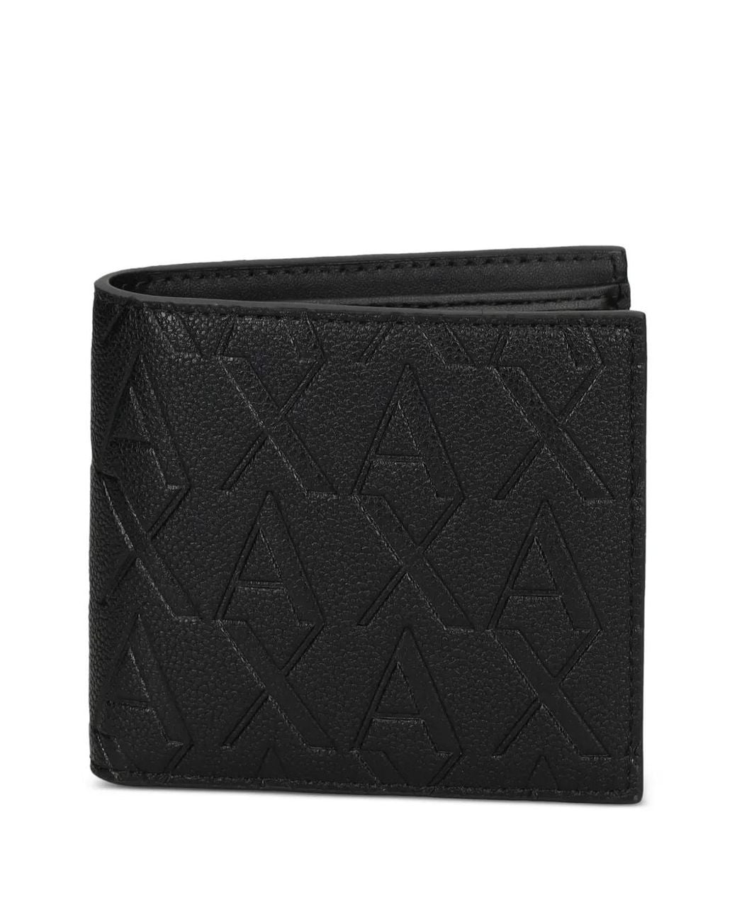 ARMANI EXCHANGE Black Logo-Embossed Wallet for men