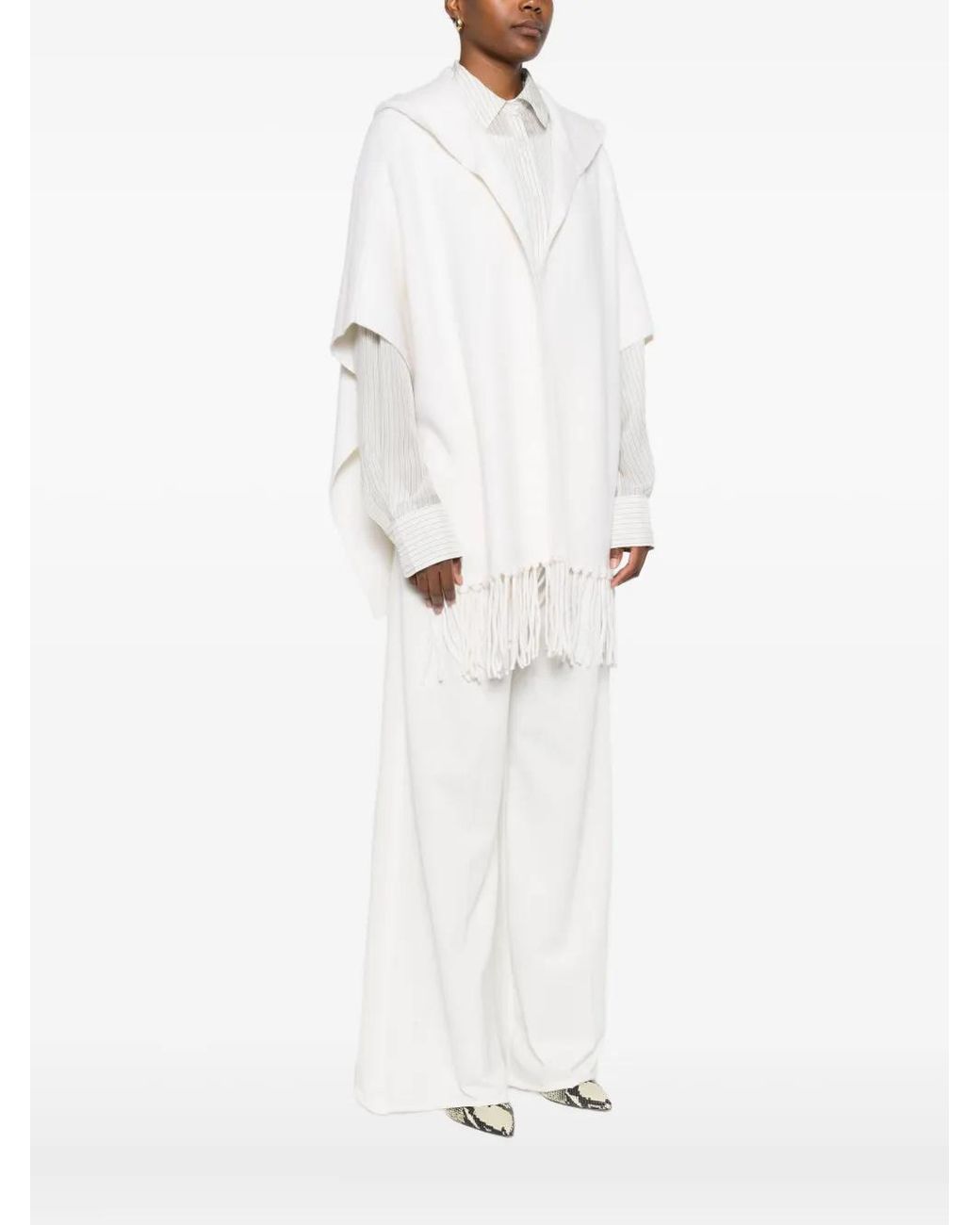 Philo-Sofie Cashmere White Fringed Jacket