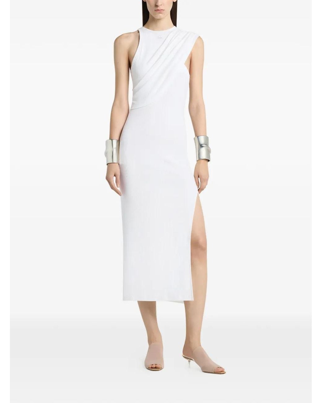 Courreges Natural Sandalen Mit Eckiger Spitze