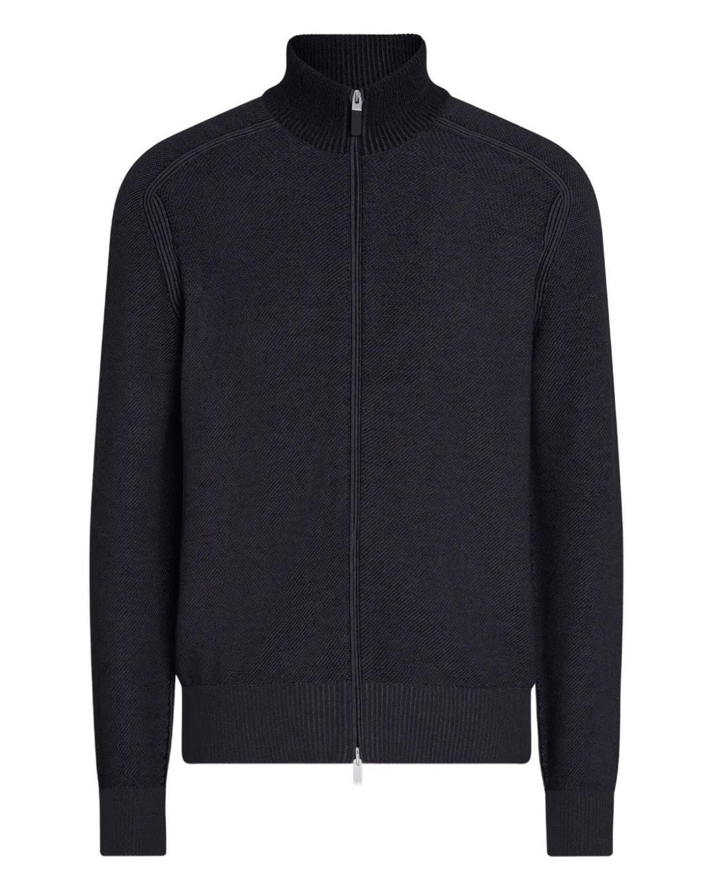 Zegna Blue Zip-Up Cardigan for men