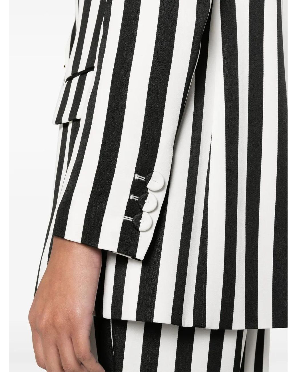 Moschino Black Striped Satin Blazer