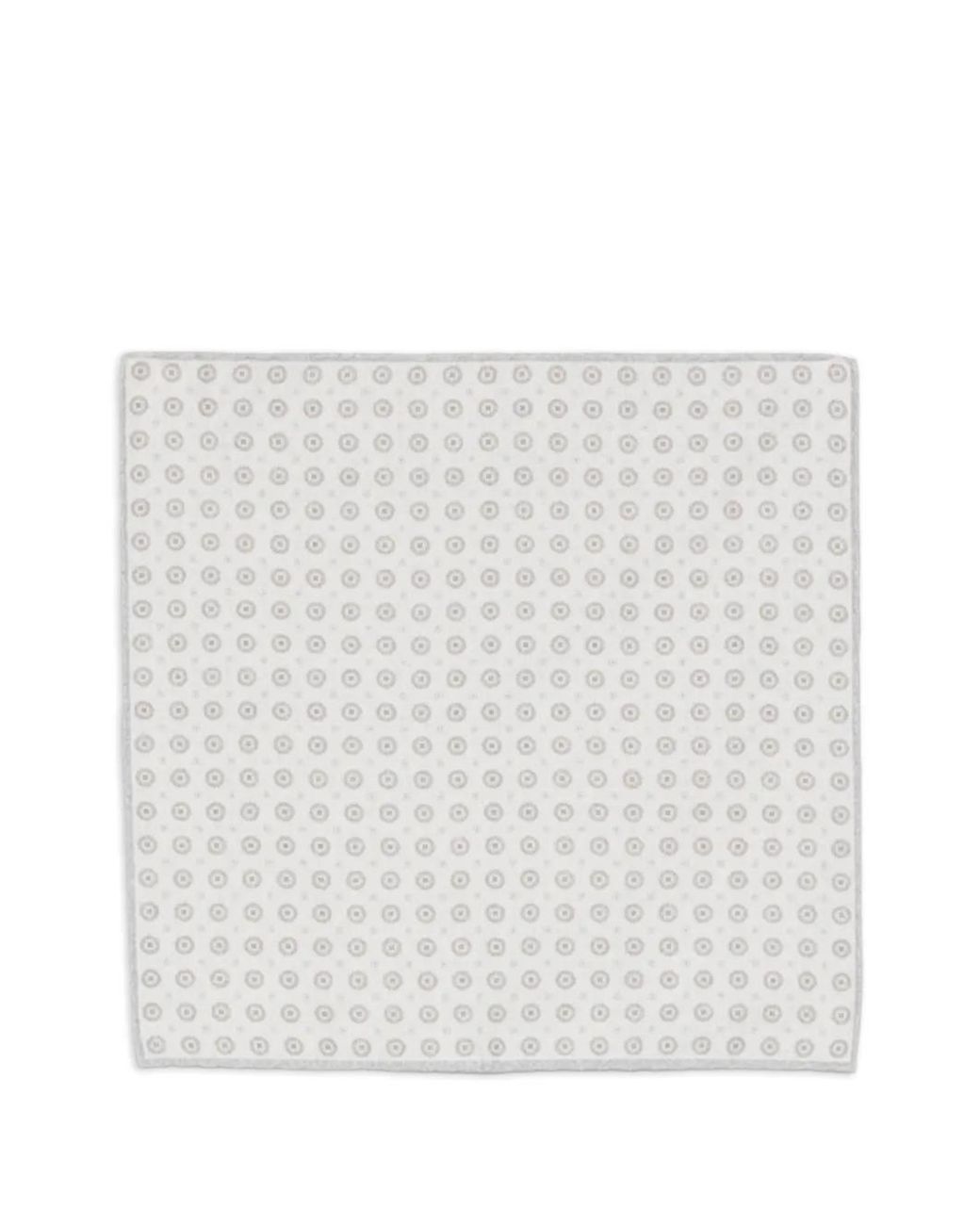 Eleventy White Geometric-Print Pocket Square for men