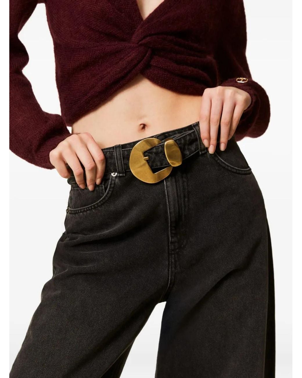 Twinset Black Buckle-Fastening Jeans