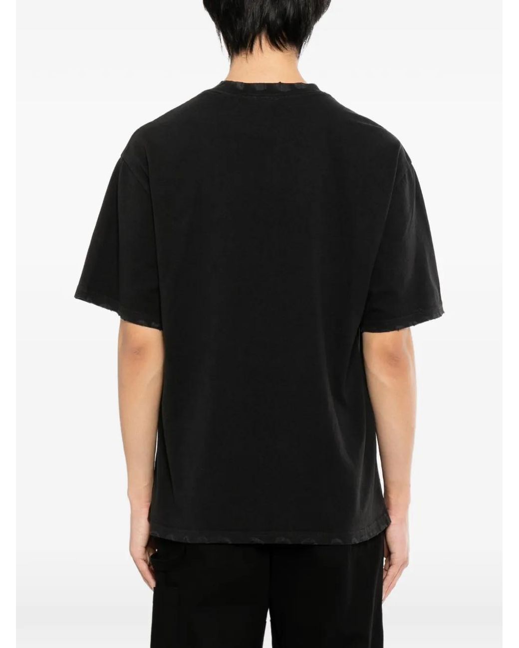WARMAN Black Skeleton Printed T-Shirt for men
