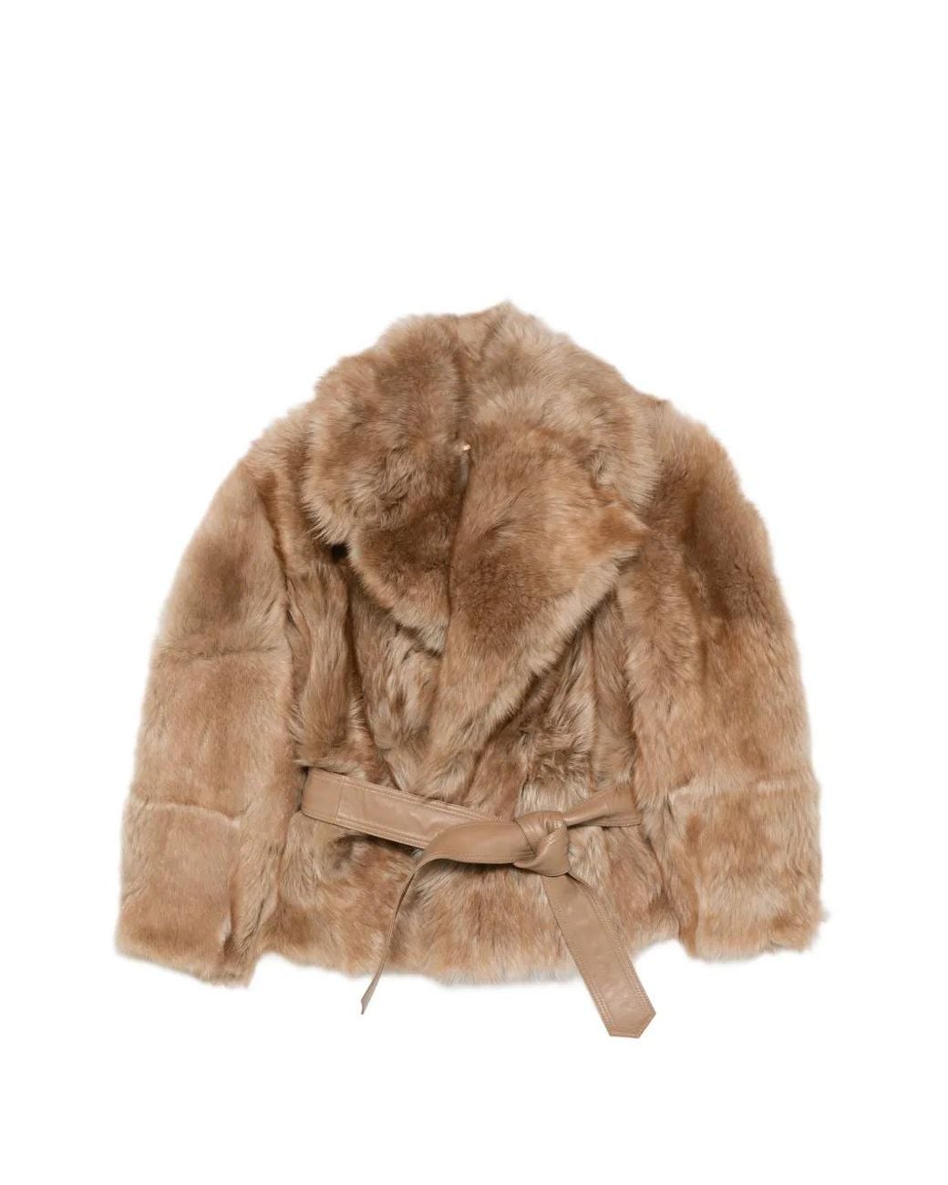 Zimmermann Brown Valiant Belted Shearling Jacket