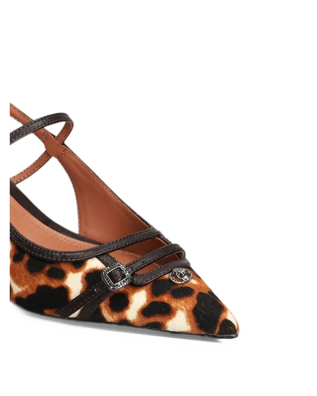 Kurt Geiger White Animal-Print Buckled Pumps