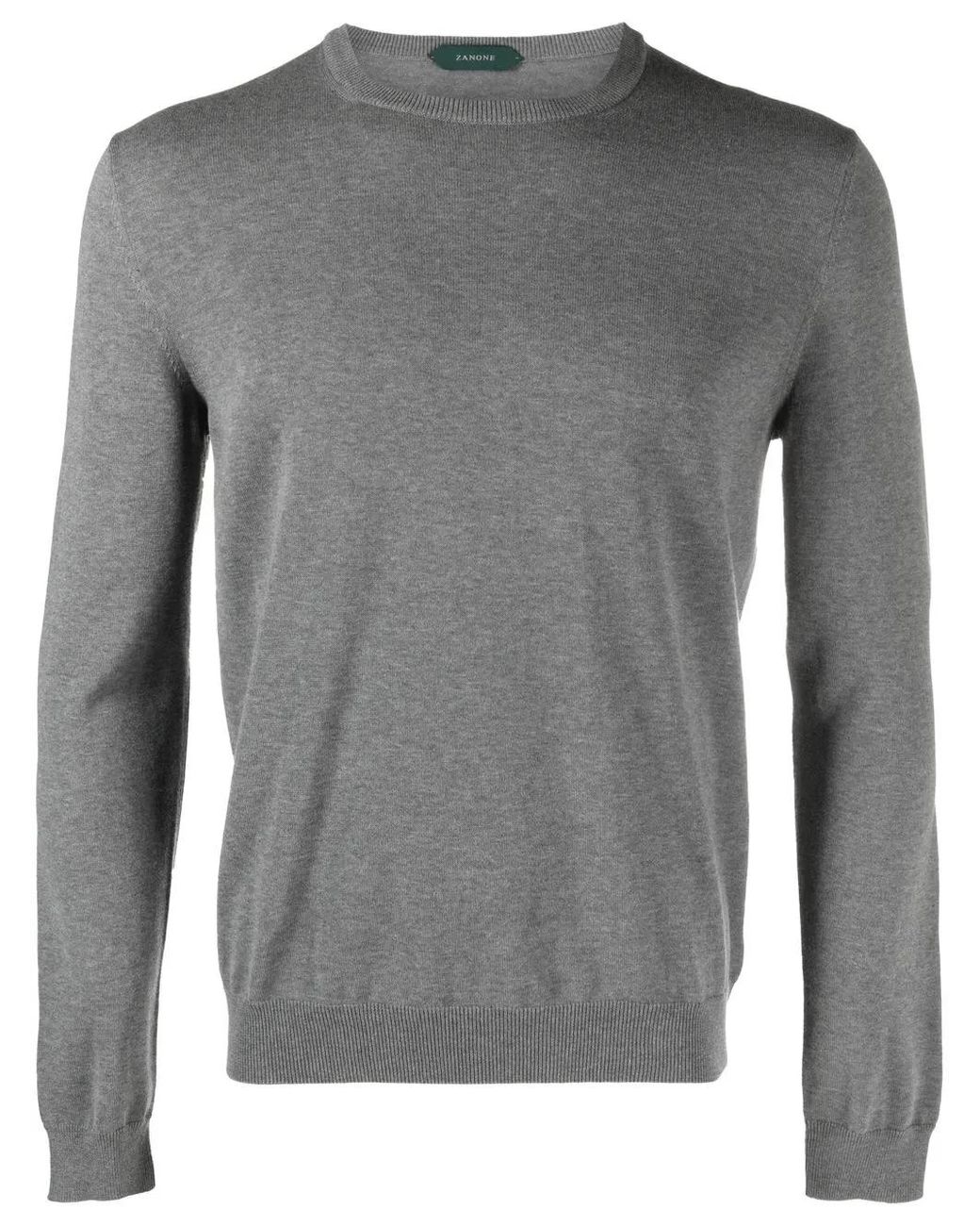 Zanone Gray Crew-Neck Knitted Jumper for men