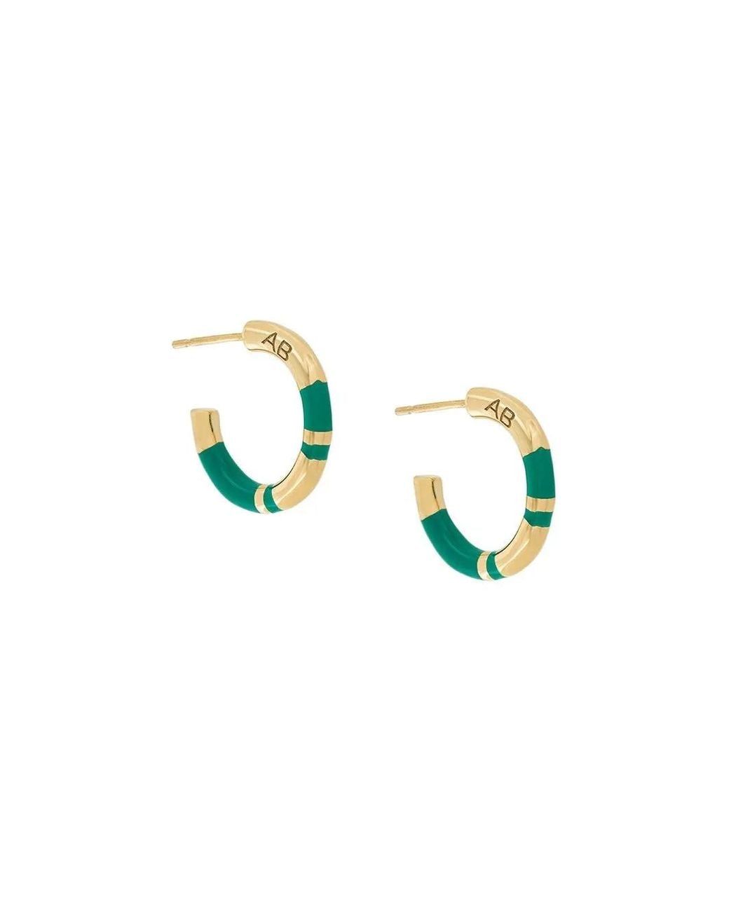 Aurelie Bidermann Blue Panelled Half Hoop Earrings