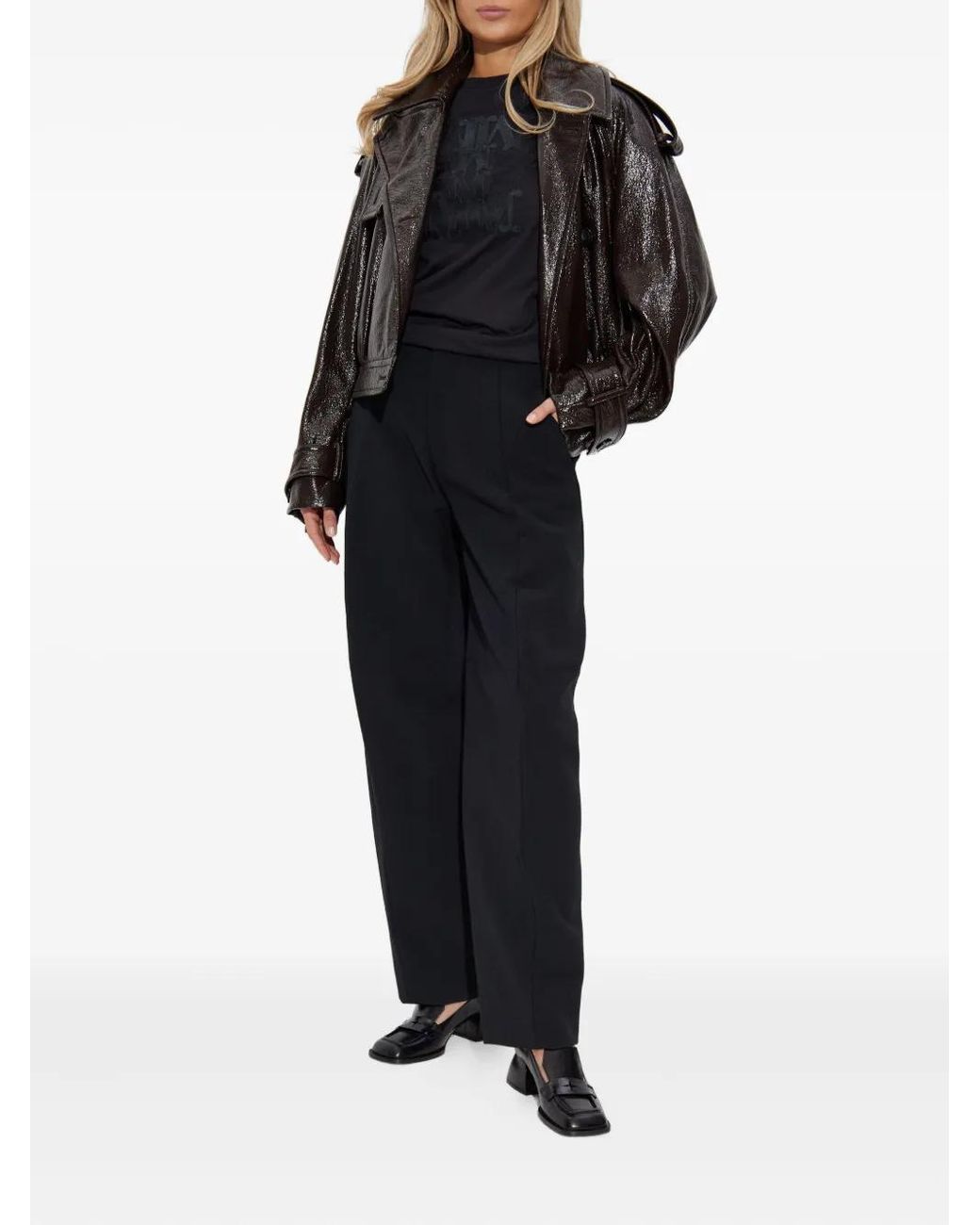 Sportmax Black "Beta1234" Patent Jacket