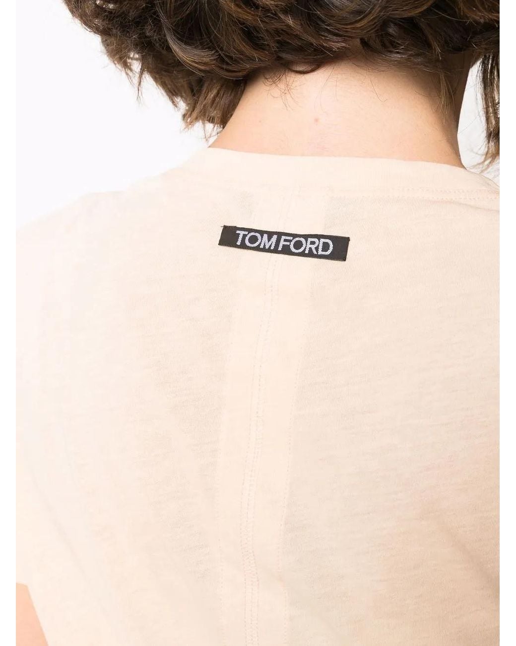 Tom Ford Natural Short-Sleeve Cotton T-Shirt