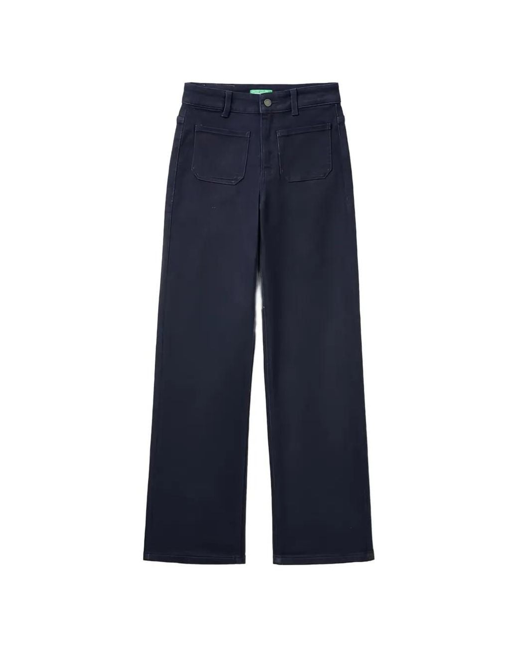Benetton Blue Patch-Pocket Straight-Leg Jeans