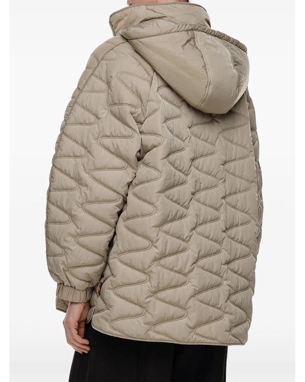 Bimba Y Lola Natural Light-Mint Padded A-Line Trench Coat