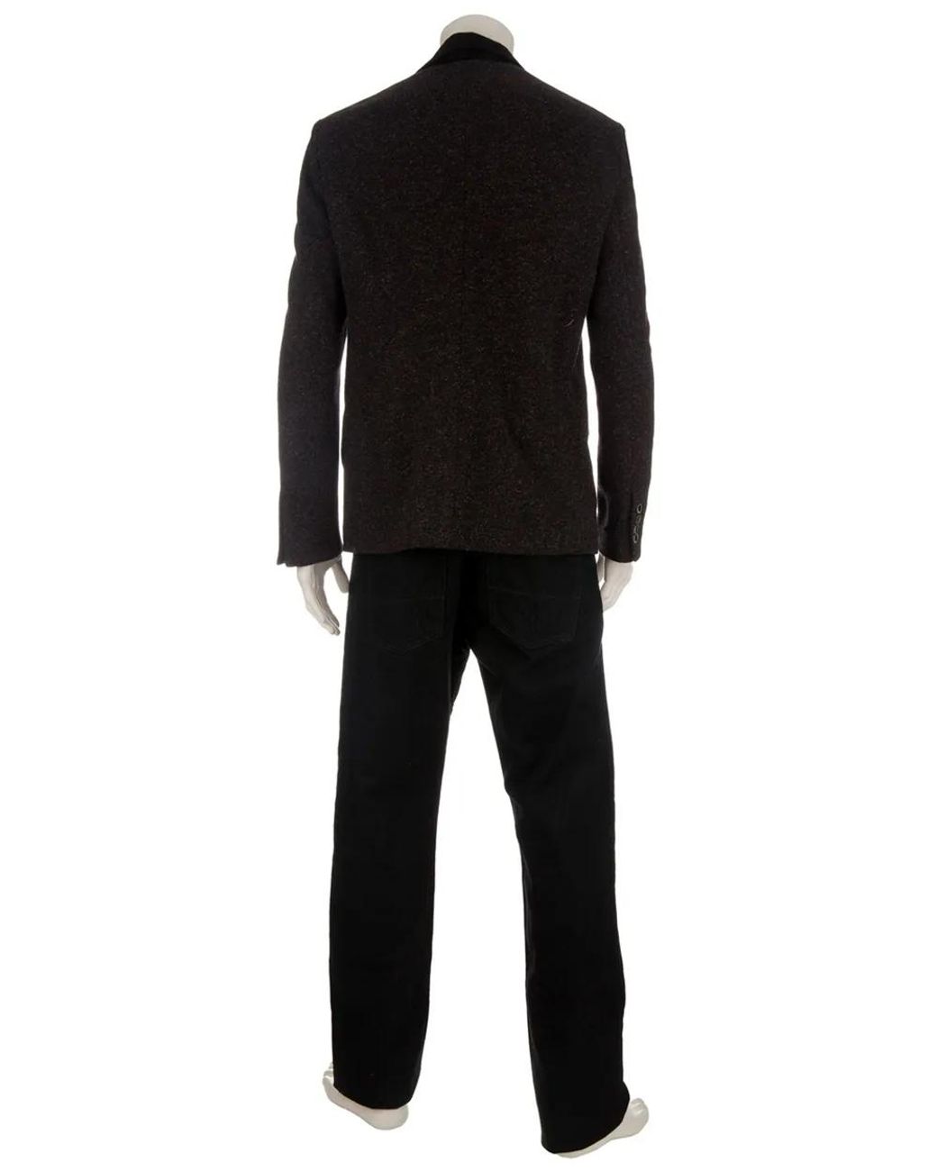 Single Breasted Blazer di Side Slope in Black da Uomo