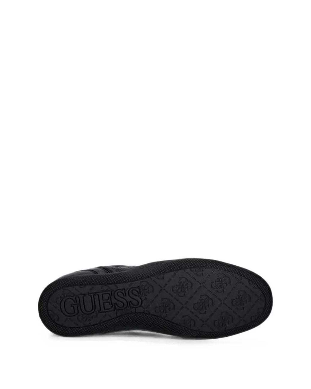 Guess Black Katas Quilted Logo-Embossed Sneakers for men