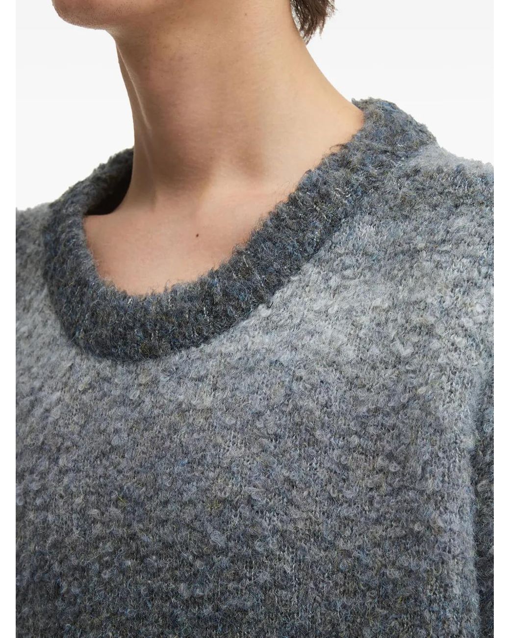 FIVE CM Gray Ombré Striped Sweater for men
