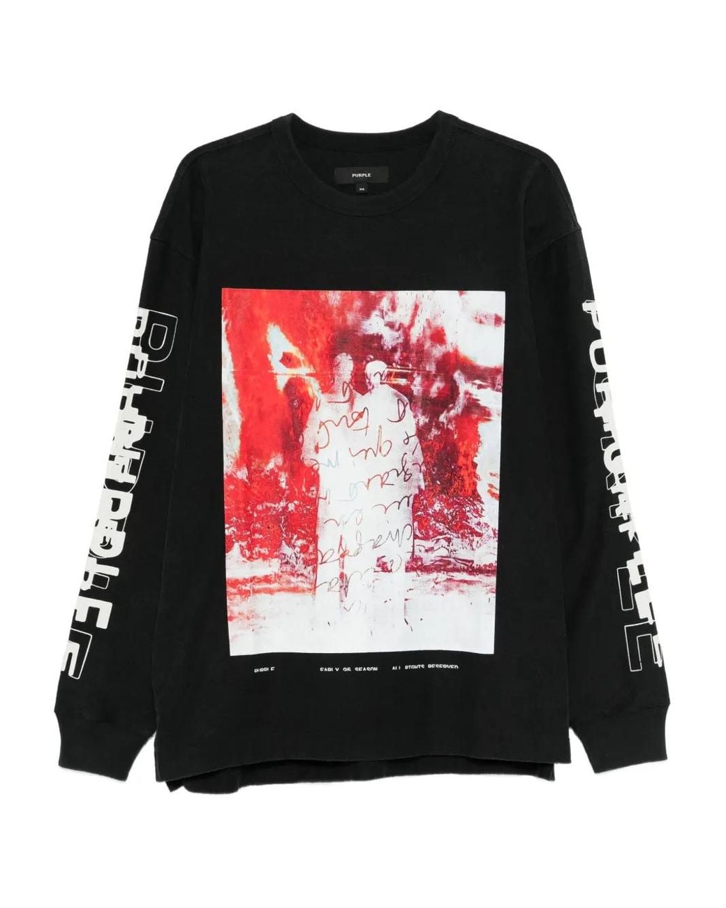 Purple Brand Black Long-Sleeve Sweatshirt for men
