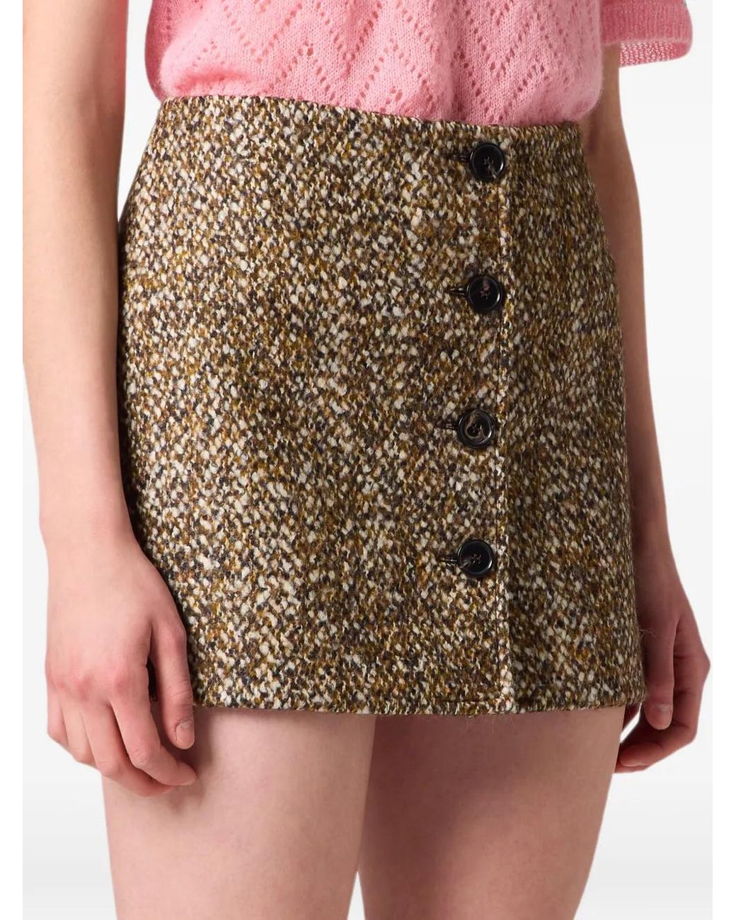 MSGM Button-Up Mini-Rok in het Natural