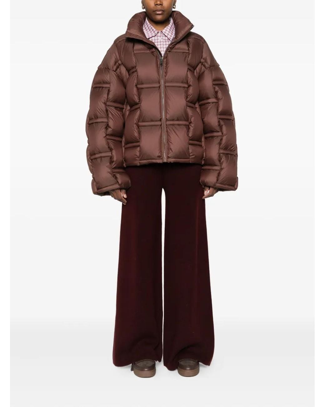 RAXXY Brown Zip-Up Puffer Jacket